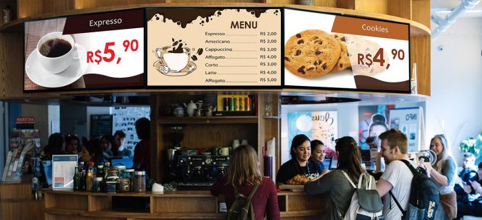 Menu board banner cafeteria